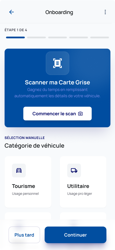 Assur'All Onboarding Step 1